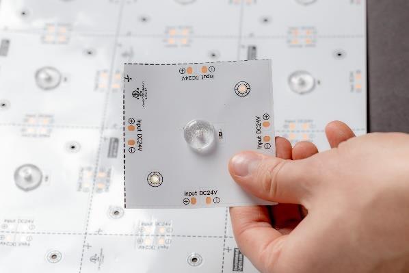 Each solder pad can be used as either a power input and output.
