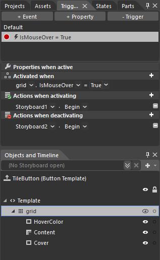 Custom Button Click + on the Actions when activating tab