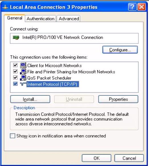 Basic Router Configuration In the General tab of the Local Area Connection