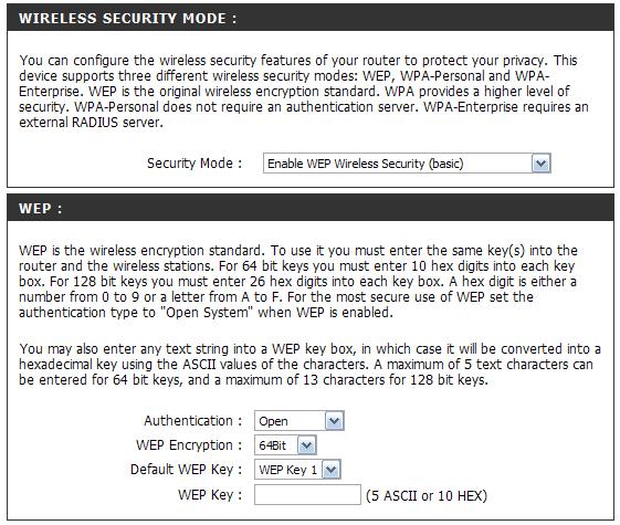 Section 4 - Security Configure WEP It is recommended to enable encryption on your wireless router before your wireless network adapters.