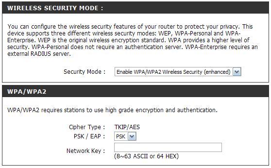 Section 4 - Security Configure WPA/WPA2-PSK It is recommended to enable encryption on your wireless router before your wireless network adapters.