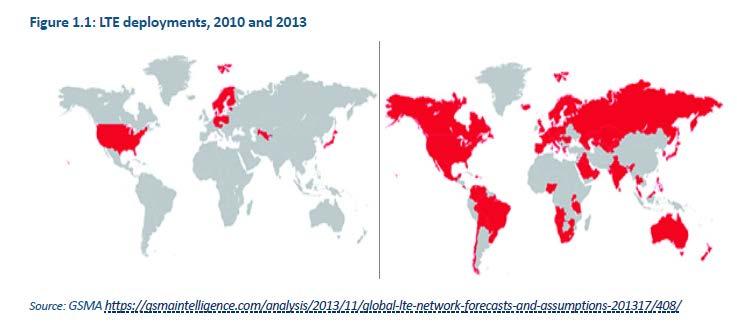 Steep growth in mobile broadband 50 per cent of the world s population was covered by a 3G network in 2013.