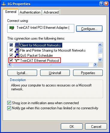 Commissioning After the installation the driver appears activated in the Windows overview for the network interface (Windows Start