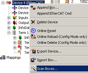 Commissioning Fig. 78: Manual triggering of a device scan on a specified EtherCAT device In the System Manager the scan process can be monitored via the progress bar at the bottom of the screen. Fig. 79: Scan progress The configuration is established and can then be switched to online state (OPERATIONAL).