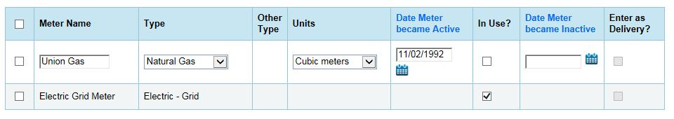 Under the Meter Name column, click on the name for the first meter