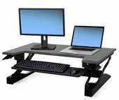 TL: LARGE WORK SURFACE T: MEDIUM WORK SURFACE Z Mini: SMALL WORK SURFACE TABLETOP: NO ASSEMBLY WorkFit-TL Provides a larger option with a wider keyboard, bigger worksurface and higher weight capacity