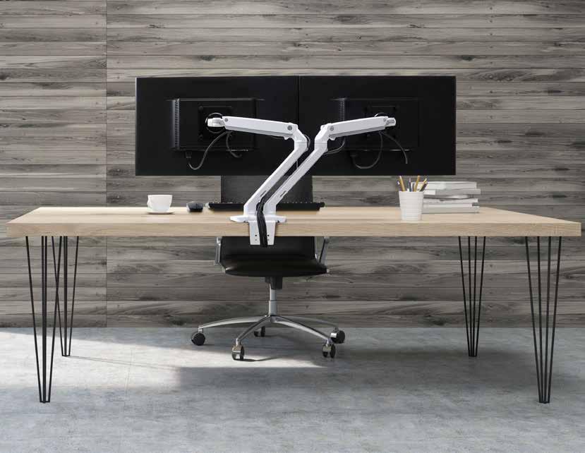 Ergonomic desk mounts MXV DESK MOUNTS: MODERN AND NARROW PROFILE HX DESK MOUNTS: SLEEK POST DESIGN MXV Monitor Arm Add style to your desk without sacrificing functionality.