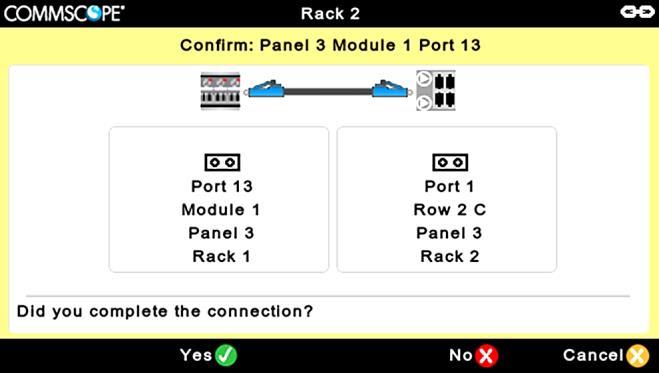 Then either: Press and hold the port button in the panel directly above the port where the other end of the cord is inserted and confirm on the display