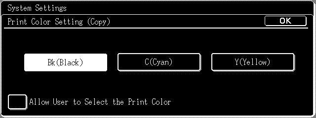 Select the Print Color Printing a document control pattern The "Document Control Print Select" (Printer) screen is used to select whether or not a document control pattern is printed on Fiery print