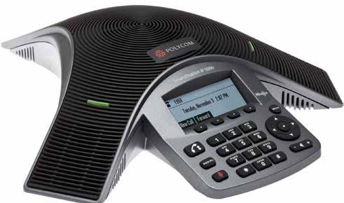 Enjoy clearer, more productive business conversations using this IP conference phone specifically designed for small to midsize rooms uy ack See pg 31 Polycom HD Voice technology for outstanding
