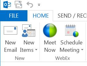 Restart Microsoft Outlook to see the Webex icons