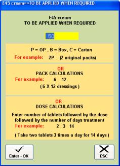 The next few stages in the process simply require you to confirm the quantity and dosage for each item. Follow the steps below to complete the dispensing.