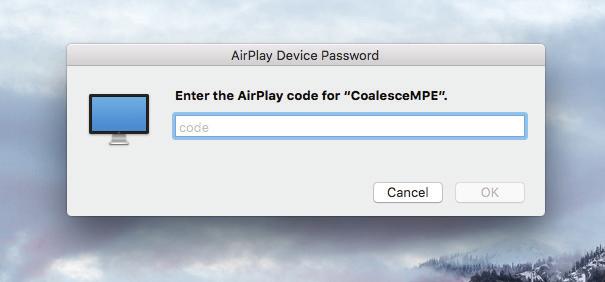 When connected to a valid network with AirPlay, the AirPlay icon will be shown in the top right of the MacOS Menu Bar. Click this to see a list of available AirPlay receivers on the local network.