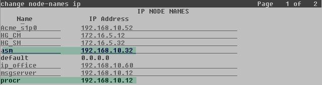 5.3. IP Node Names Use the change node-names ip command to verify that node names have been previously defined for the IP