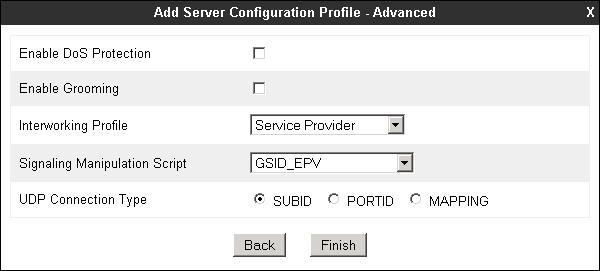 On the Add Server Configuration Profile-General Tab select Trunk Server from the drop down menu for the Server Type.