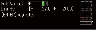 (4) Move the cursor to the "Level" parameter next to the "Mode" parameter and then press the [ENTER] key. (5) The input box shown in the following screen is displayed. Select "20".