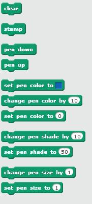 SUMMARY OF COMMANDS / BLOCKS PEN DATA EVENTS draw lines using what is effectively a PEN. The pen in SCRATCH enables a sprite to draw a line as it moves around the stage.