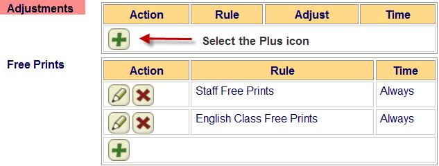Price Adjustment Print Rules In some situations when it s not desired not to offer Free Prints to users you may offer to provide a discount.