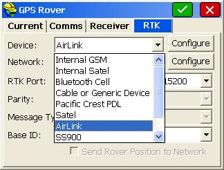 Connecting a GPS Rover to a Modem or Base Network There are several types of modems and methods for connecting to a network available.