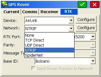 Once a device that is capable of connecting to the internet is selected, the Network combo box is enabled. Select the type of network connection you will use.