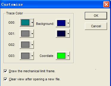 Track color: In the track window, each kind color of different show element may be disposed separately.