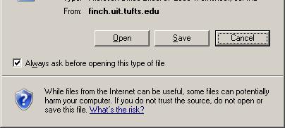 Click Open. Office 2007 users will get an additional errormessage (below).