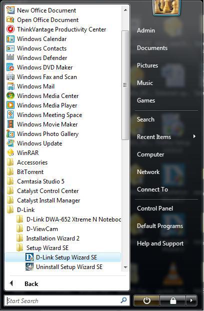 Section 2 - Installation Click on the D-Link Setup Wizard SE icon that was created in your Windows Start menu.