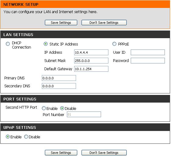 Section 3 - Configuration In this section, you can configure your network settings.