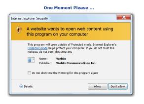 When you click Set Up, you may receive a browser security warning. Click OK or Allow.