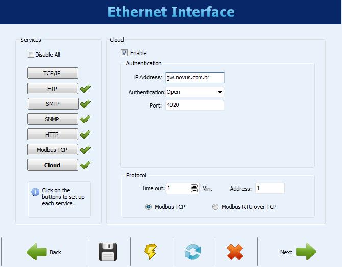 ETHERNET INTERFACE CONFIGURATION CLOUD From firmware version 1.