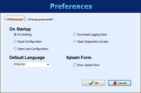 PREFERENCES In the Preferences screen you can change the way the software application is started, adapting it to the procedure that is desired.