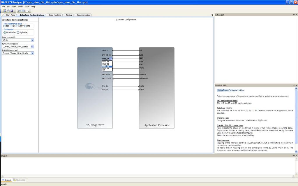 Figure 3. Interface Customization Page User can modify the parameters listed on left pane.