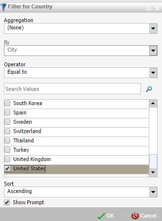 7. Deselect the All checkbox, select the United