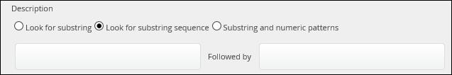 Select Look for substring sequences: Enter the search criteria in the sequence. For example: Manager 19