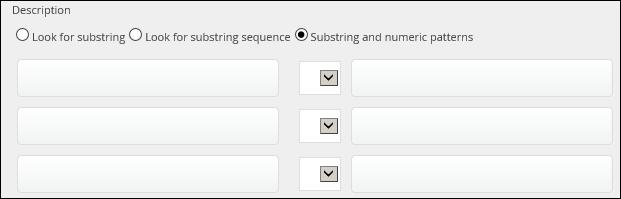 Select Substrings and Numeric Patterns: Enter the search criteria.