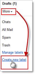 2. Select the label name from the Labels drop-down menu. (Note that you can select more than one label.