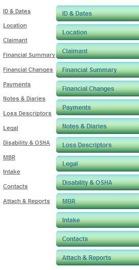 Note that the Financial Recap, Financial Changes, and Payments Sections are available from the Section Navigator.
