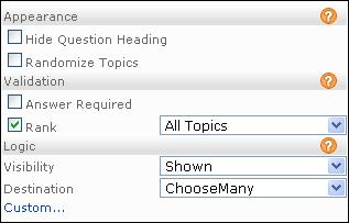 Placeholder for a Drag & Drop Rank Order question in the Free Form Word Processor view. Survey participants can rank and then reorder their choices if they choose.