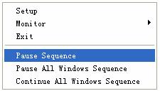 Pause/Continue Sequence Pause/Continue Sequence will only pause or continue the loop in the window you selected.