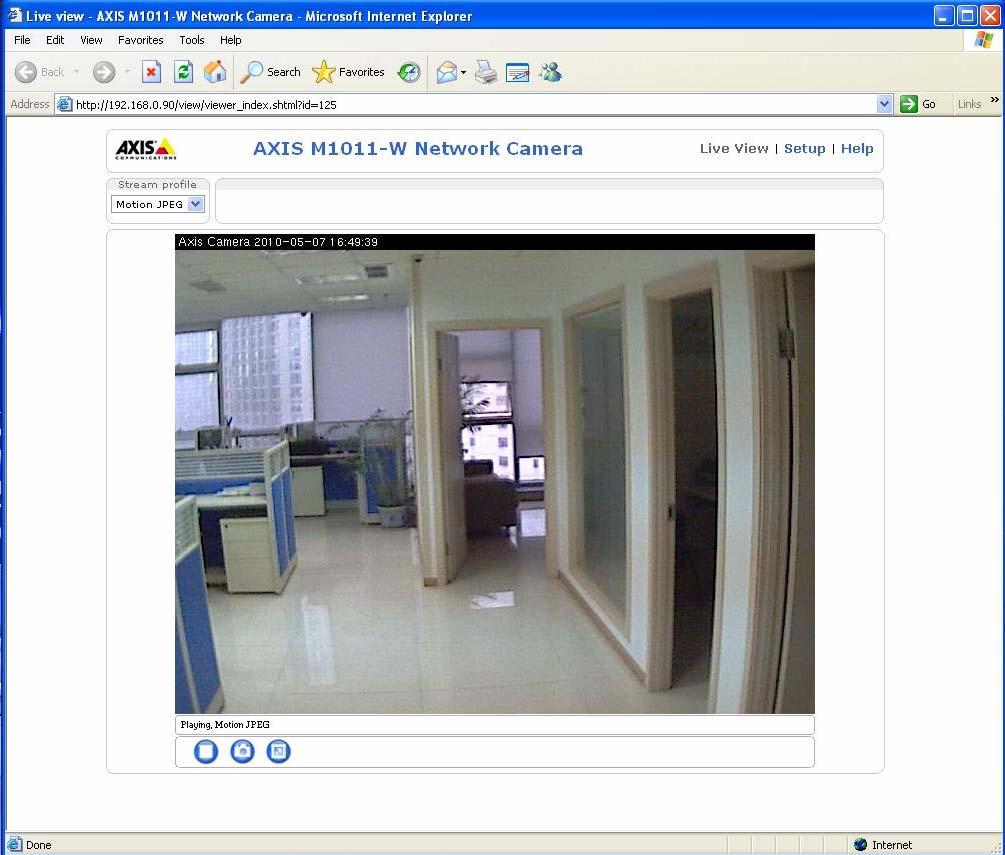 Remote Setup Interface of Axis IP Camera 4.1 Functional Buttons There are 6 same buttons in each page. They are IE Setup,Upgrade, Restart, Time adjustment, Save and Exit.