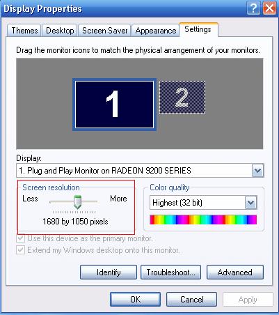 2. Steps of Setup (1) Set Resolution Note: The screen resolution must be more than