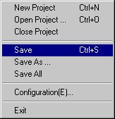 Saving the Project Use any of the following three methods to save the project.
