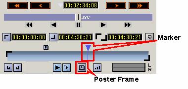 Before setting the poster frame, select with a marker, the frame you want to set in the poster frame in the "Monitor" window.