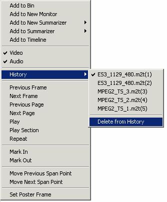Fig. Deleting a history with the "Monitor" menu Switching the Monitor Size To change the monitor size, show the right mouse button menu on the monitor, and select, "Set Default Size" or select
