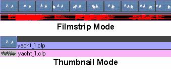 Fig. Typical movie clip display Use either of the following two methods to change the "Filmstrip" mode or "Thumbnail" mode.