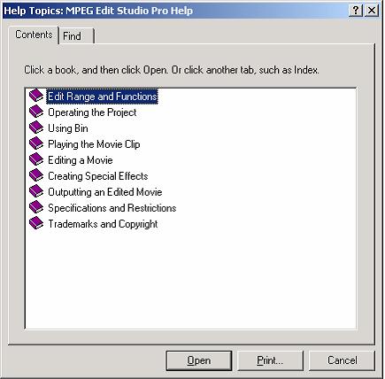 Fig. "Help ics" dialog Finding the Application Version To find information on the MPEG Edit Studio Pro, click "About " on the "Help" menu.