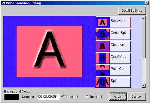 Fig. "Video Transition Setting" dialog