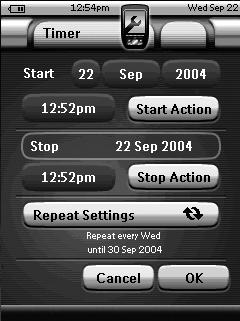 Using the Power Features 6 Label the timer as described in Labelling Elements on page 25. 7 In the Labelling screen, tap. The Timer screen appears again and the timer is relabelled.