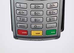Changing your till roll 27 4 While your card machine is displaying the ready screen, press and hold the
