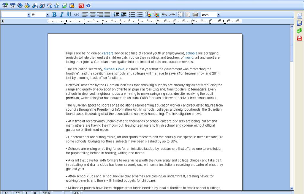Integrated Text Editor SC-News includes an embedded text editor (free of charge and without license) and as an